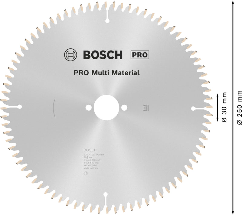 Lâmina de serra circular Bosch MM MU B 250x30-80