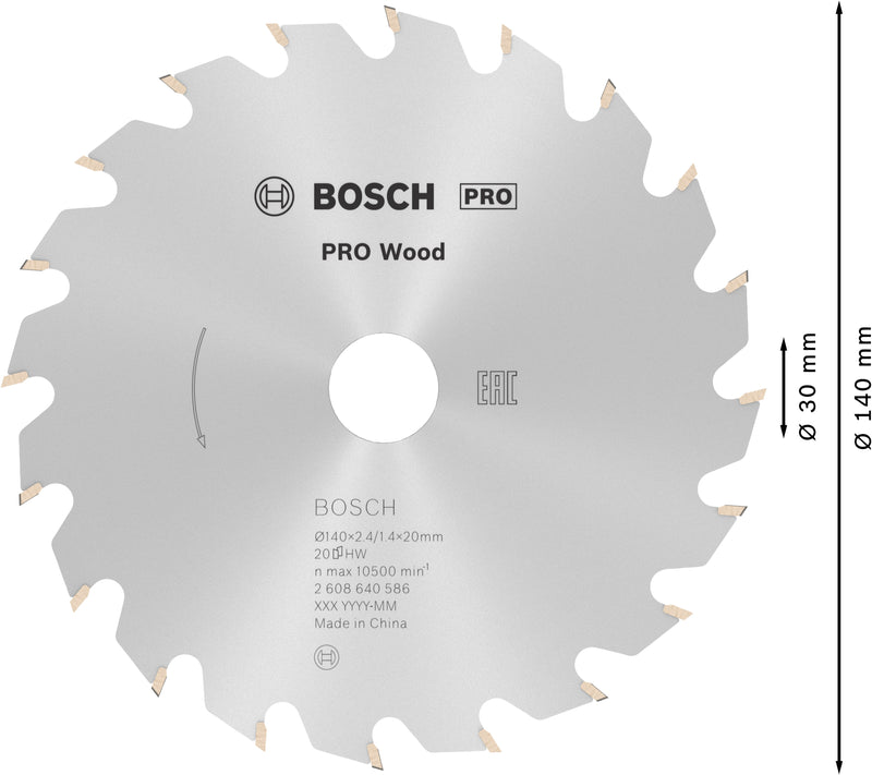 Bosch Circular Saw Blade OP WO H 140x20-20