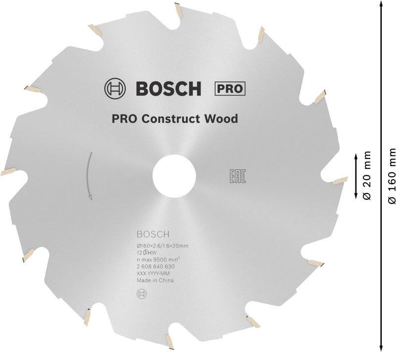Bosch Circular Saw Blade CW WO H 160x20-12