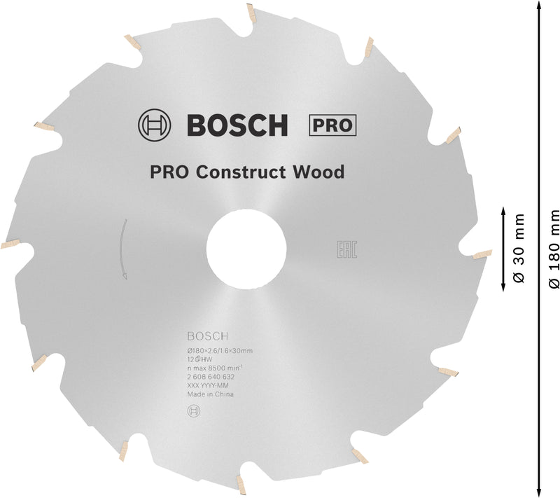 Bosch Circular Saw Blade CW WO H 180x30-12