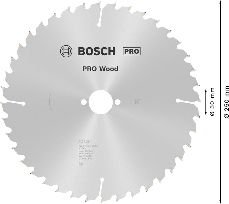 Lâmina de serra circular Bosch OP WO T 250x30-40