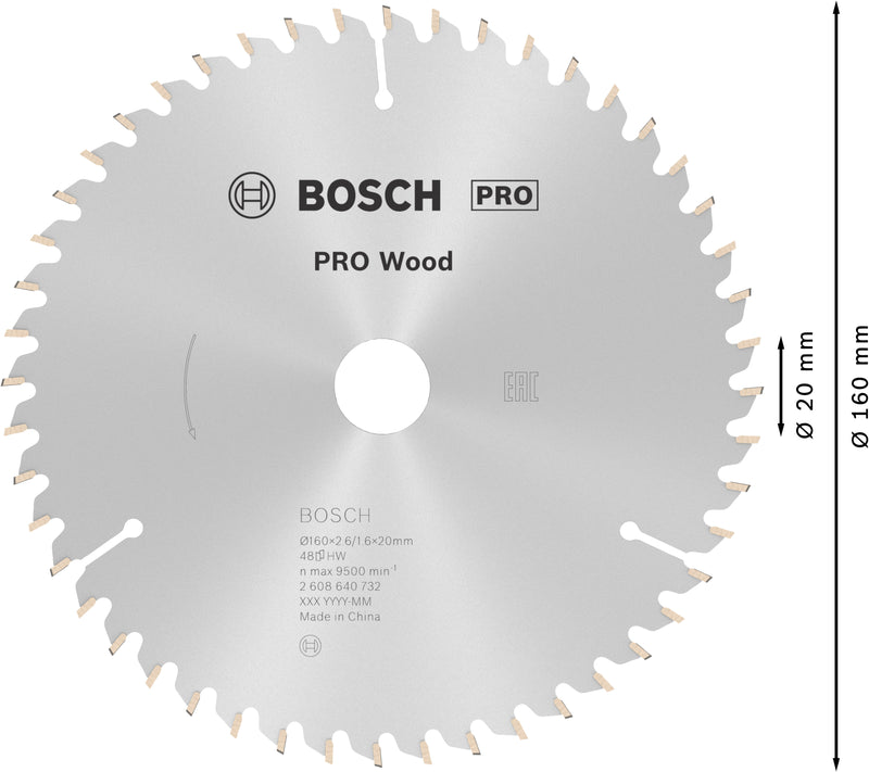 Bosch Circular Saw Blade OP WO H 160x20-48
