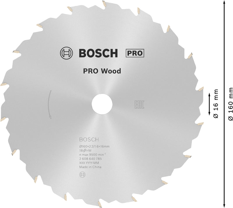 Bosch Circular Saw Blade SE WO H 160x16-18