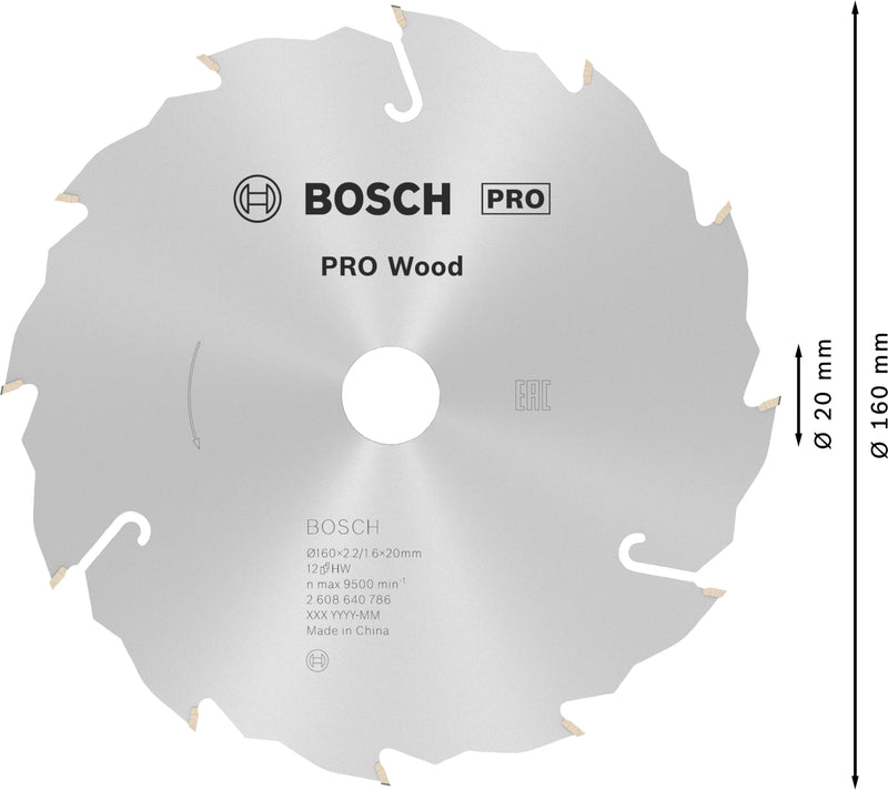 Bosch Circular Saw Blade SE WO H 160x20-12