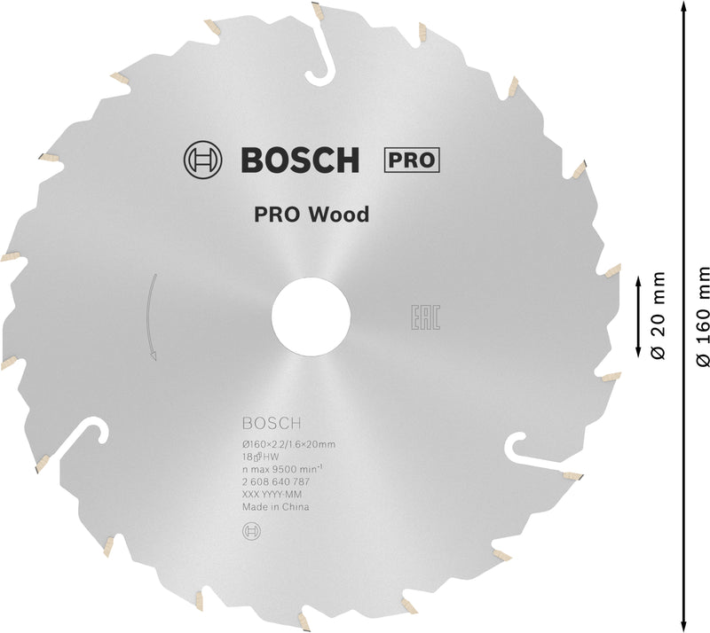 Bosch Circular Saw Blade SE WO H 160x20-18