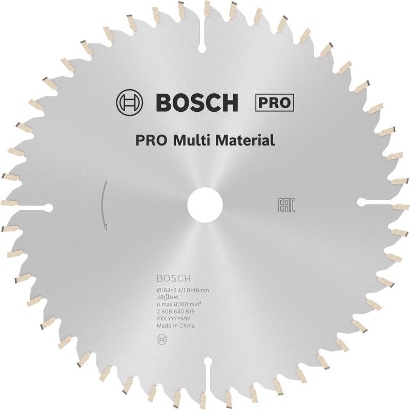 Bosch Circular Saw Blade MM MU H 184x16-48
