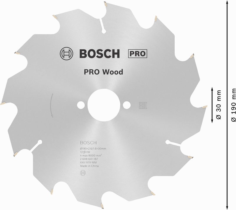 Bosch Circular Saw Blade OP WO H 190x30-12