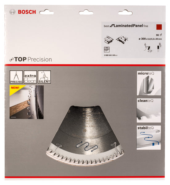 Lâmina de serra circular fina Bosch Top Precision, ideal para painéis laminados