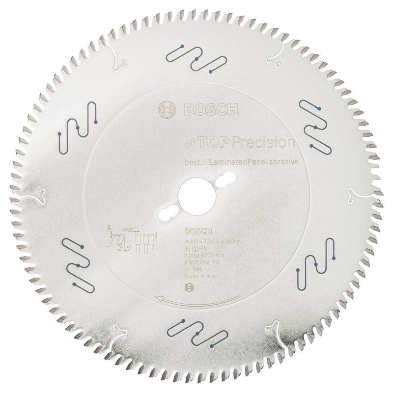Lâmina de serra circular abrasiva Bosch Top Precision, ideal para painéis laminados