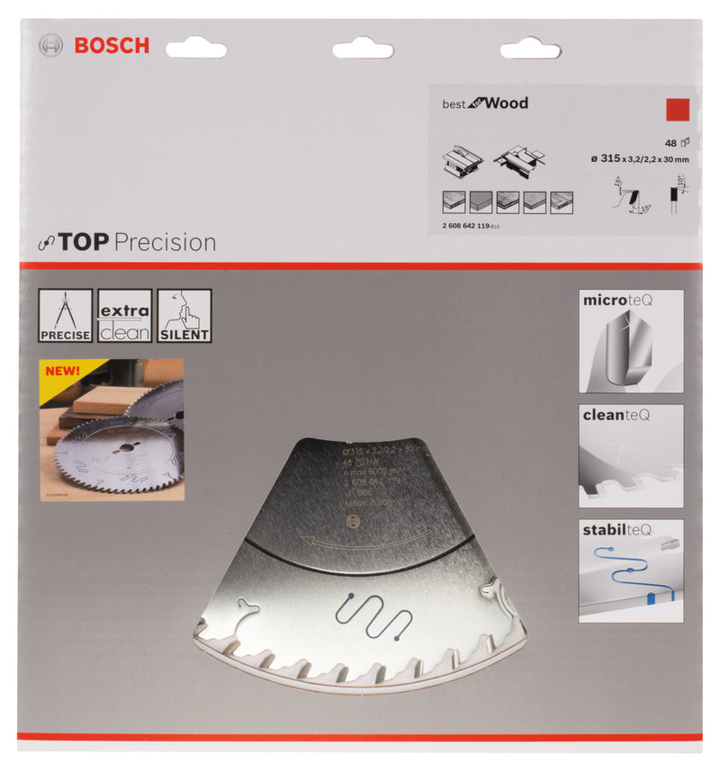 Lâmina de serra circular Bosch Top Precision Best for Wood