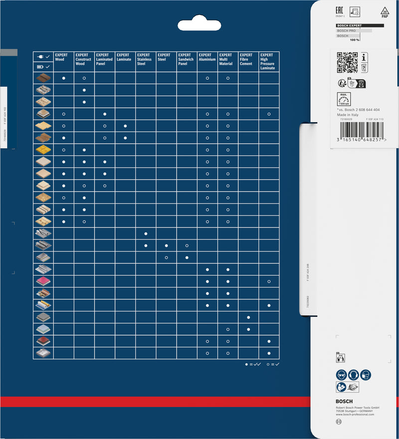 Lâmina de serra circular Bosch EX WO T 250x30-80