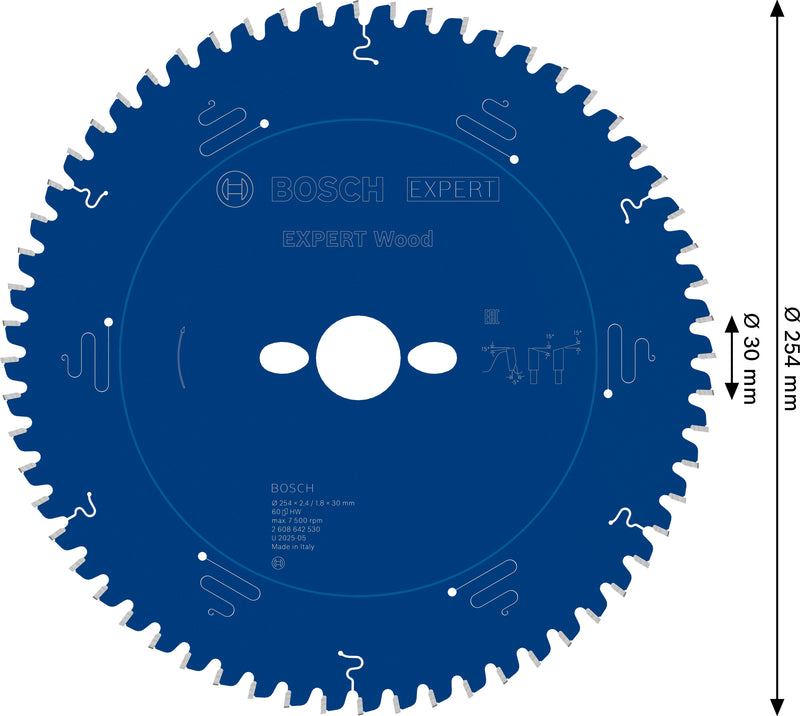 Lâmina de serra circular Bosch EX WO B 254x30-60