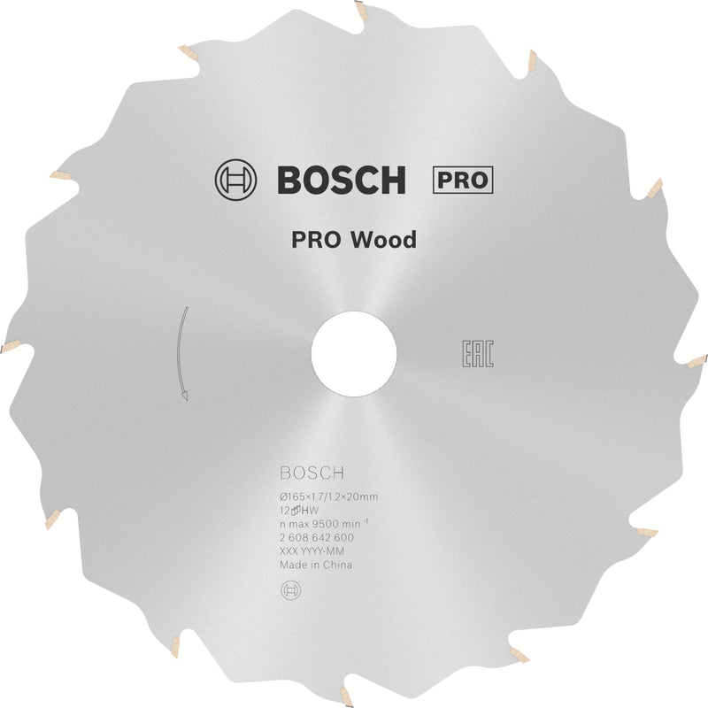 Bosch Circular Saw Blade SE WO H 165x20-12
