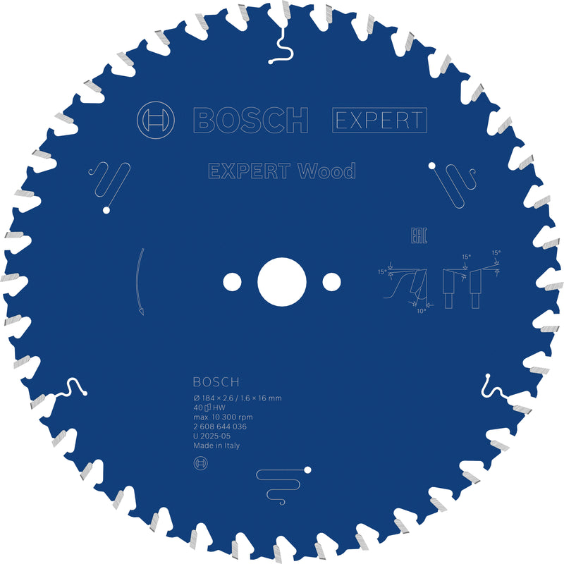 Lâmina de serra circular Bosch EX WO H 184x16-40