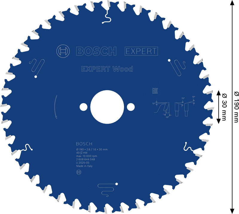Lâmina de serra circular Bosch EX WO H 190x30-40