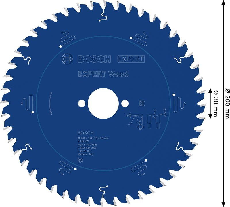Hoja de sierra circular Bosch EX WO H 200x30-48