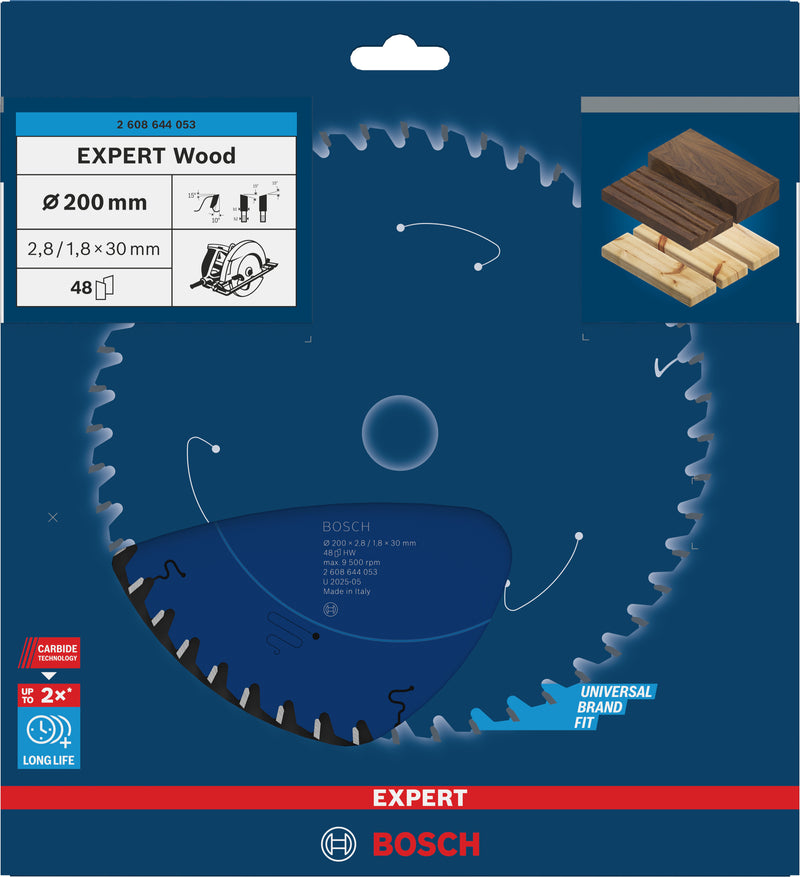 Hoja de sierra circular Bosch EX WO H 200x30-48