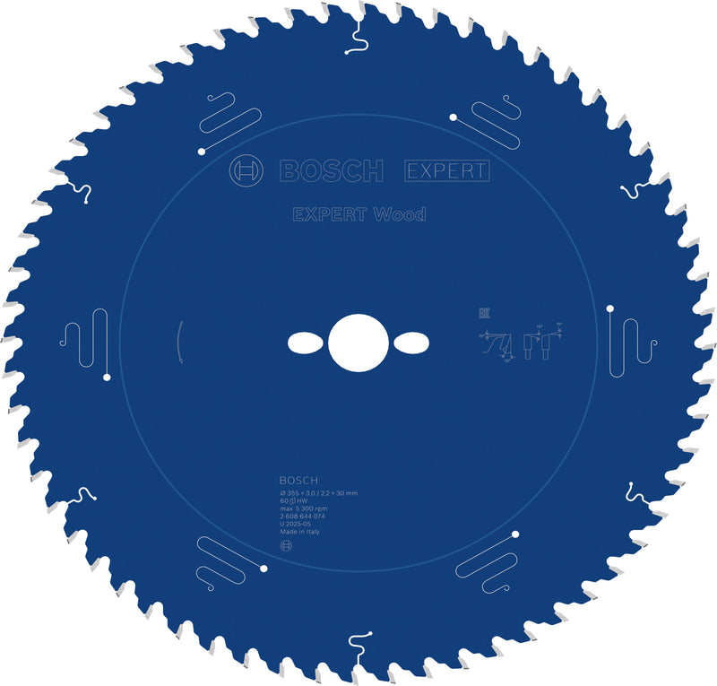 Lâmina de serra circular para madeira Bosch EXPERT, 355 x 3/2,2 x 30 mm, T60