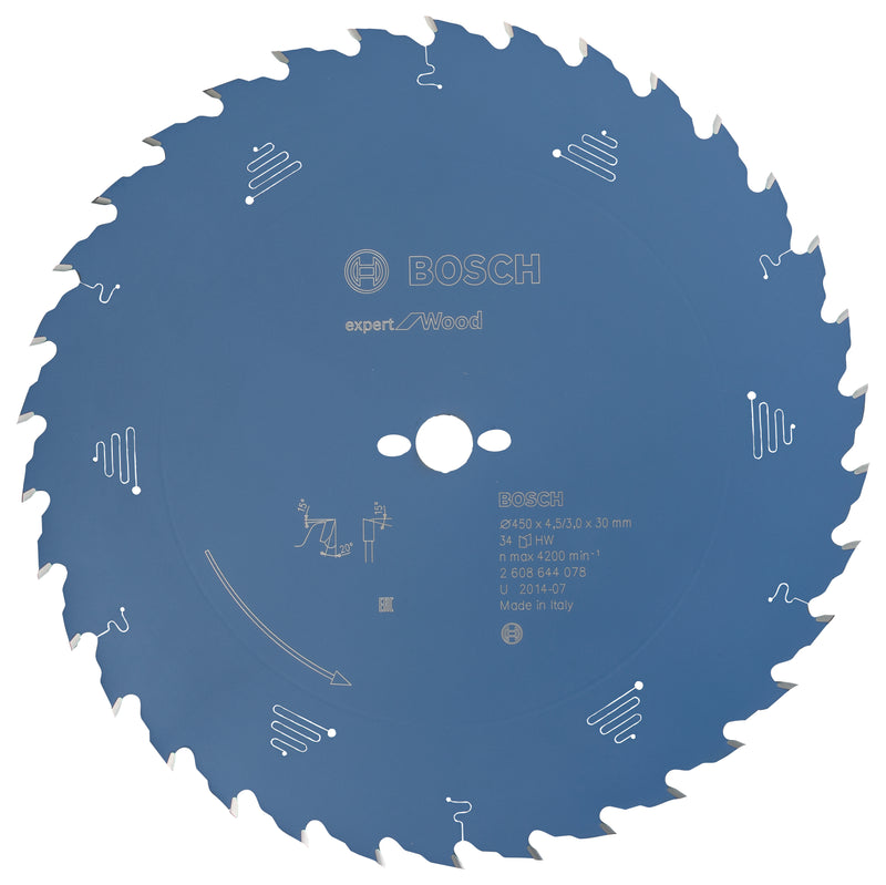 Lâmina de serra circular para madeira Bosch EXPERT, 450 x 4,5/3 x 30 mm, T34