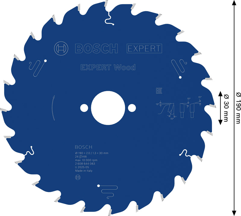 Lâmina de serra circular Bosch EX WO T 190x30-24