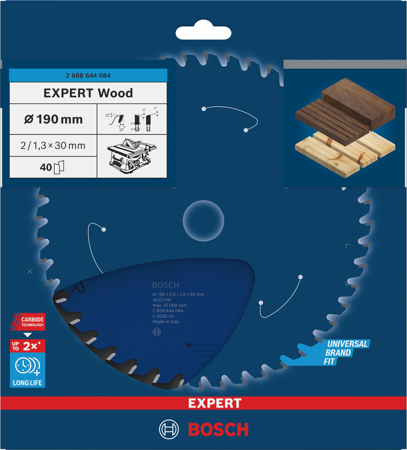 Bosch Circular Saw Blade EX WO T 190x30-40