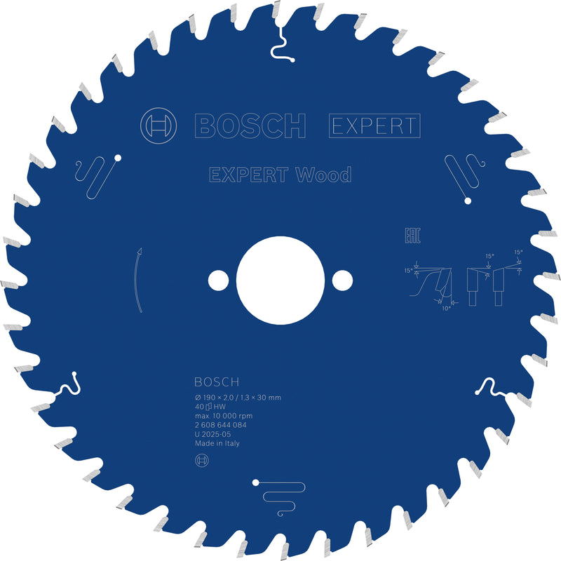 Bosch Circular Saw Blade EX WO T 190x30-40