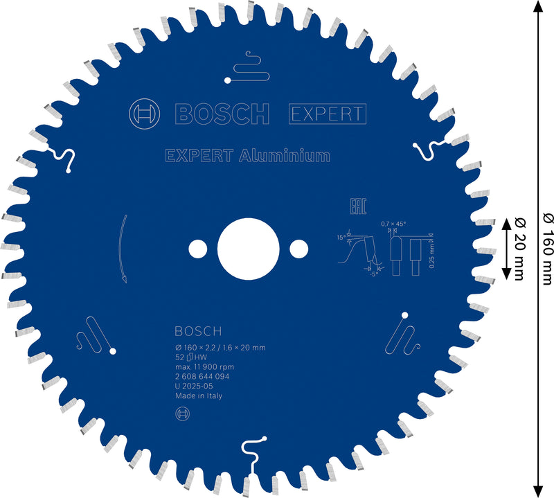 Lâmina de serra circular Bosch EX AL H 160x20-52