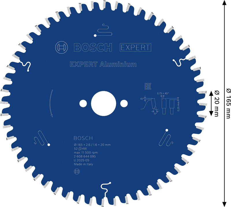 Lâmina de serra circular Bosch EX AL H 165x20-52