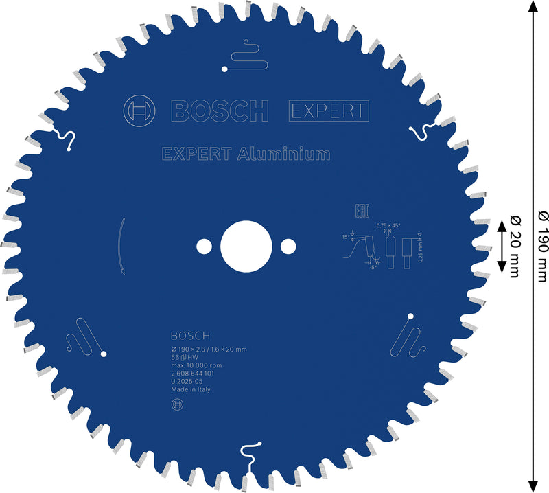 Lâmina de serra circular Bosch EX AL H 190x20-56