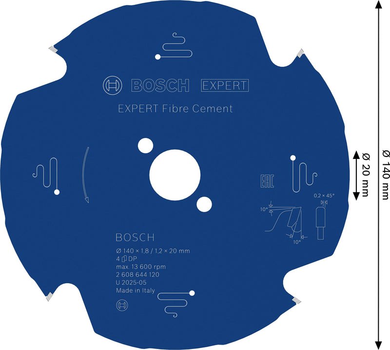 Bosch Expert for Fiber Cement circular saw blade