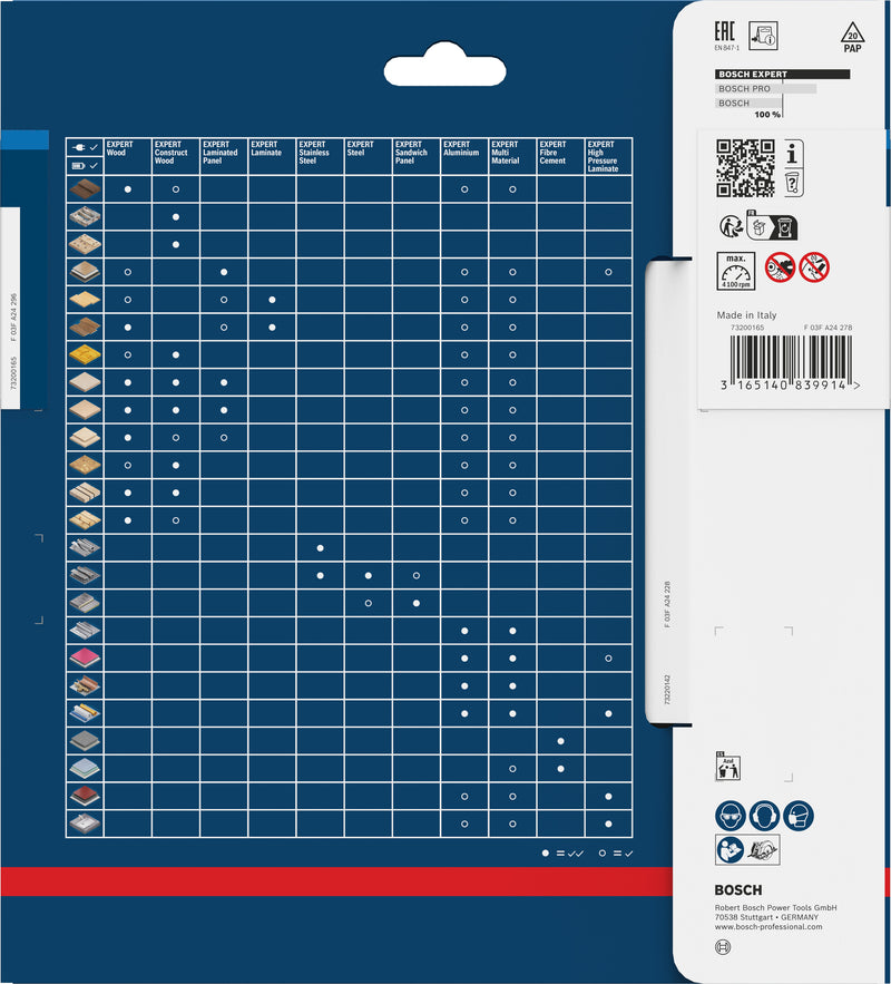 Lâmina de serra circular Bosch EX SL H 185x20-36