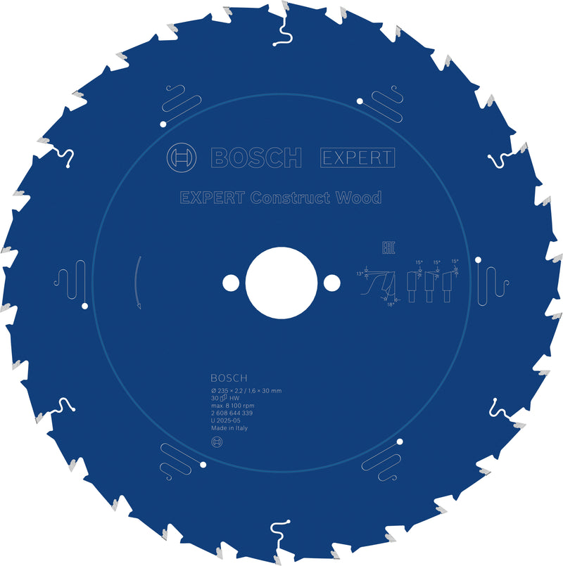 Lâmina de serra circular Bosch EXPERT Construct Wood, 235 x 2,2/1,6 x 30 mm, T30