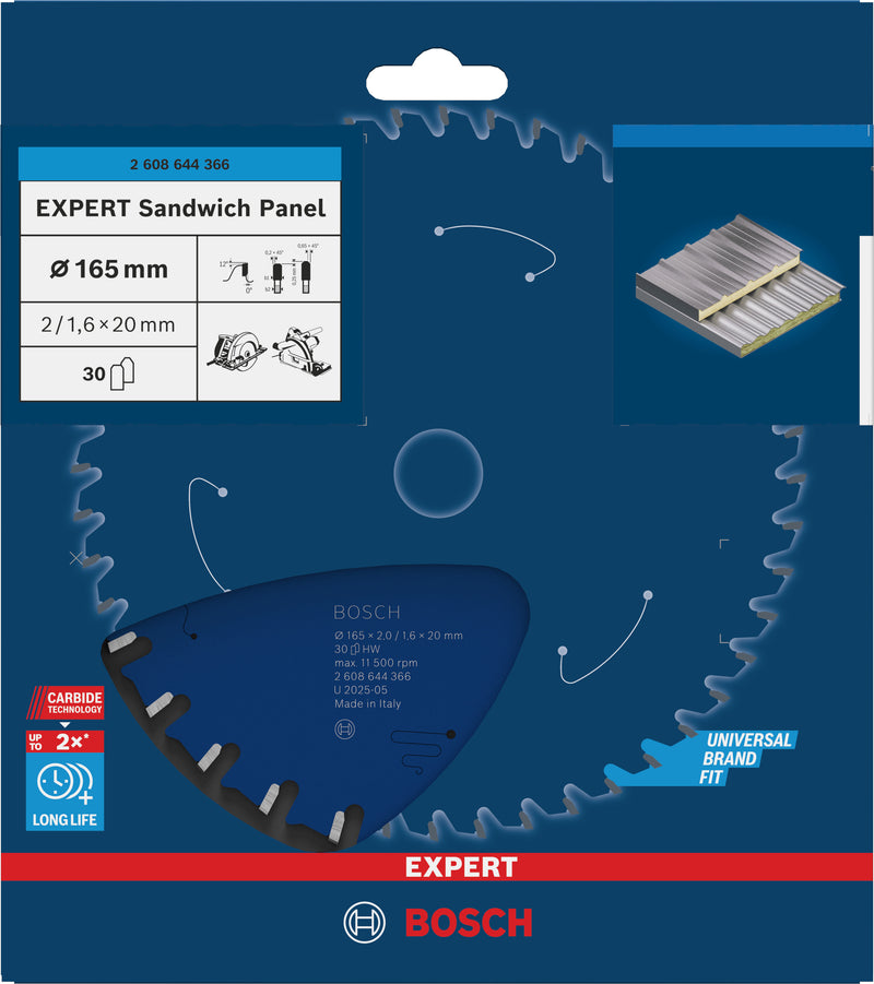 Hoja de sierra circular Bosch EX SH H 165x20-30
