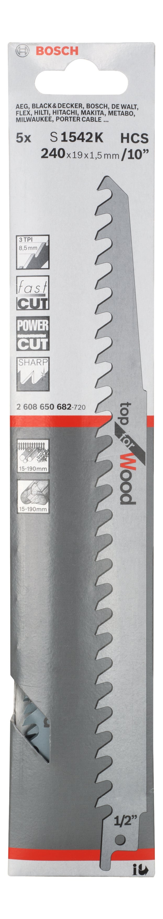 Bosch S1542L HCS TOP FOR WOOD 5PACK