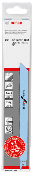 Juego de hojas de sierra de sable Bosch: 25 hojas S 1122 BF + 1 hoja EXPERT S 1155 HHM
