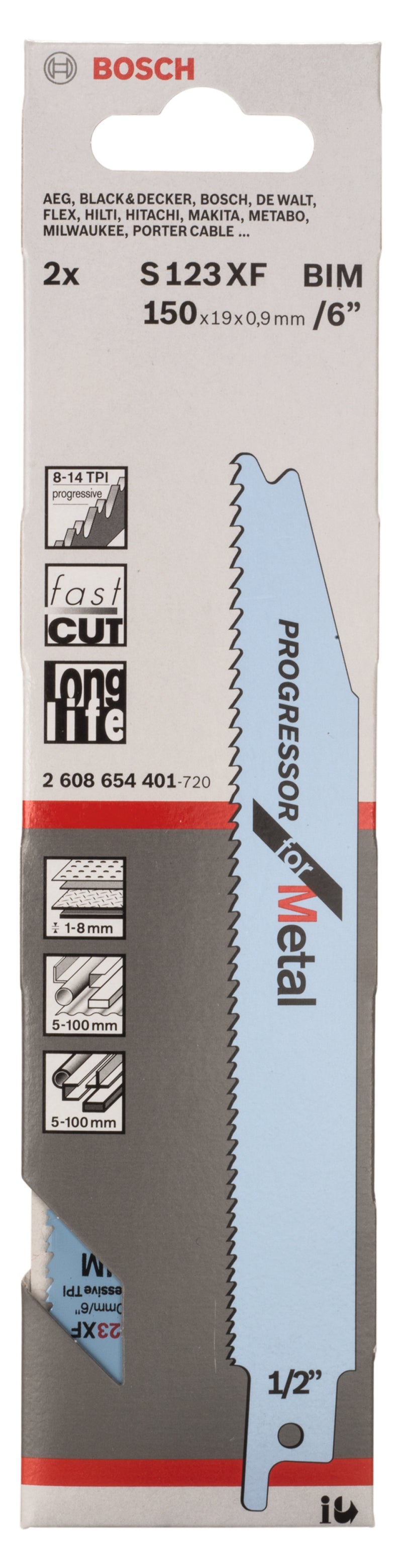 Bosch S123XF BIM Progressor for Metal 2Pack