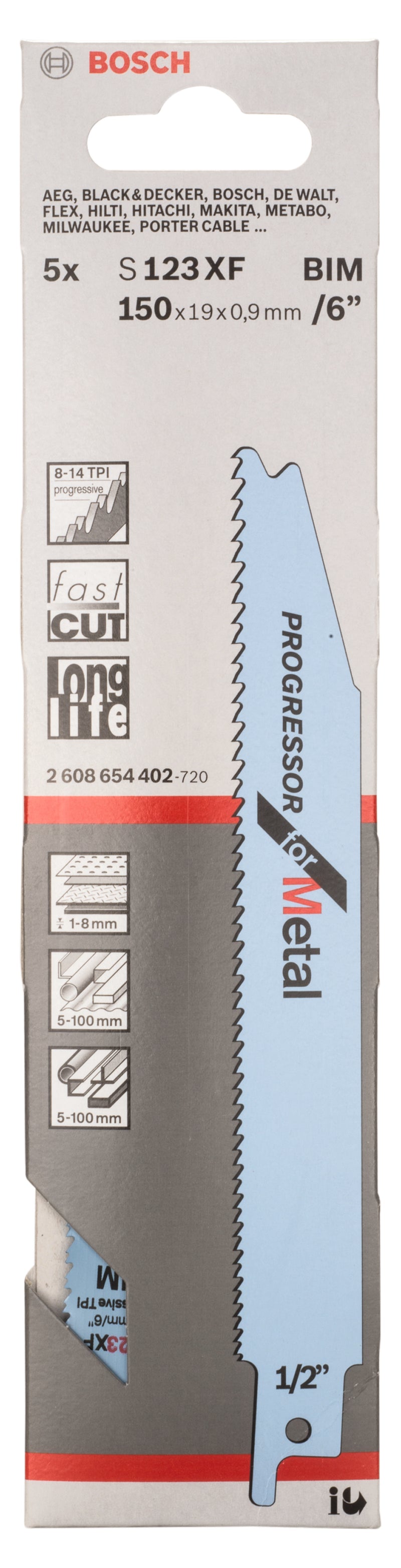 Bosch S123XF BIM Progressor for Metal 5Pack