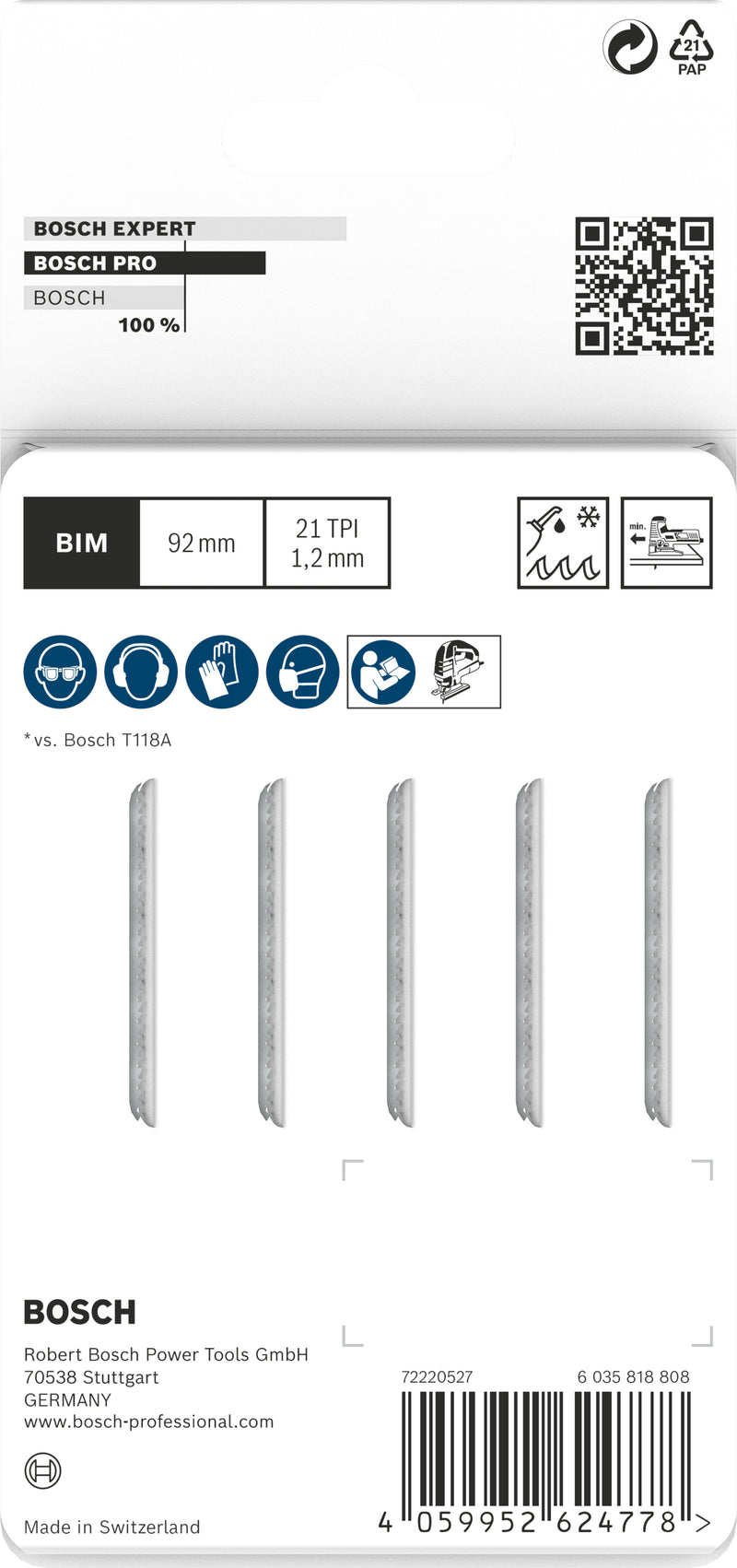 Bosch Saw Blade Set RBP - 5ER T 121 AFC