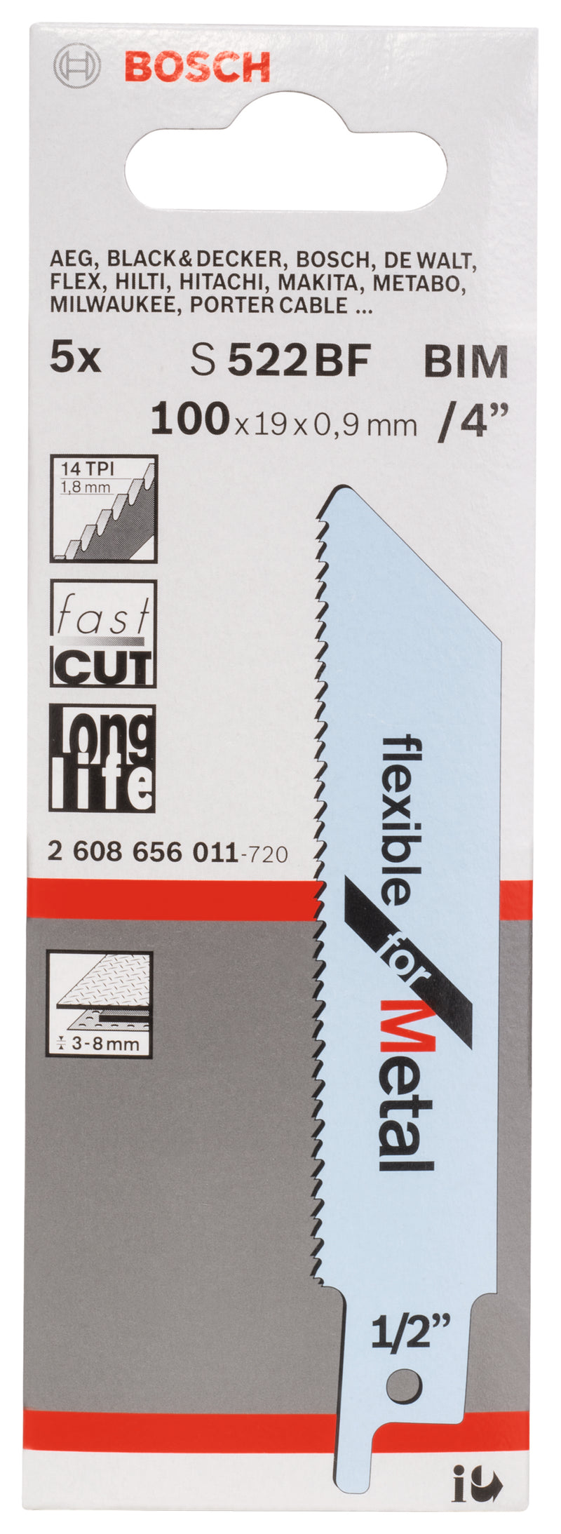 Bosch S522BF BIM Flexible for Metal 5Pack