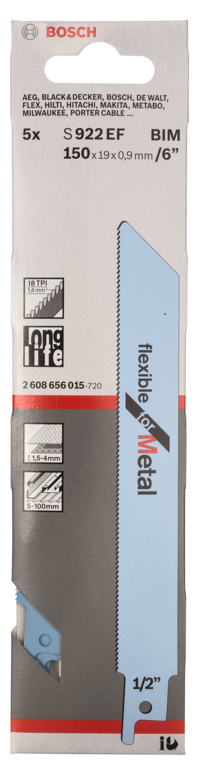 Bosch S922EF BIM Flexible for Metal 5Pack