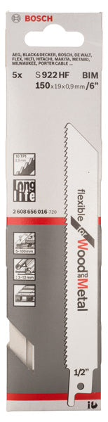 Bosch S922HF BIM Flexível para Madeira+Metal - Embalagem de 5
