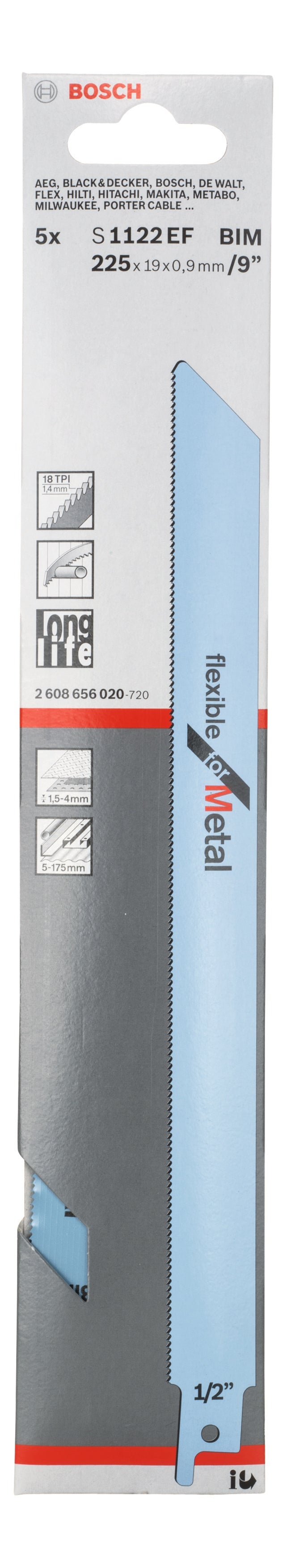 Bosch S1122EF BIM Flexible for Metal 5Pack