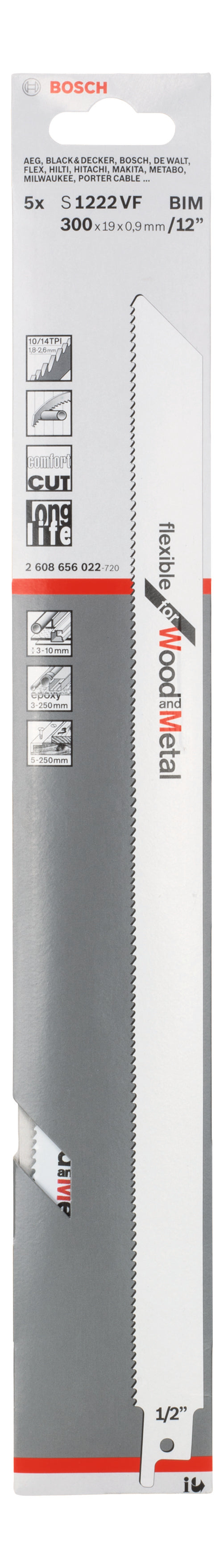 Bosch S1222VF BIM Flexible f. Wood+Metal 5Pack