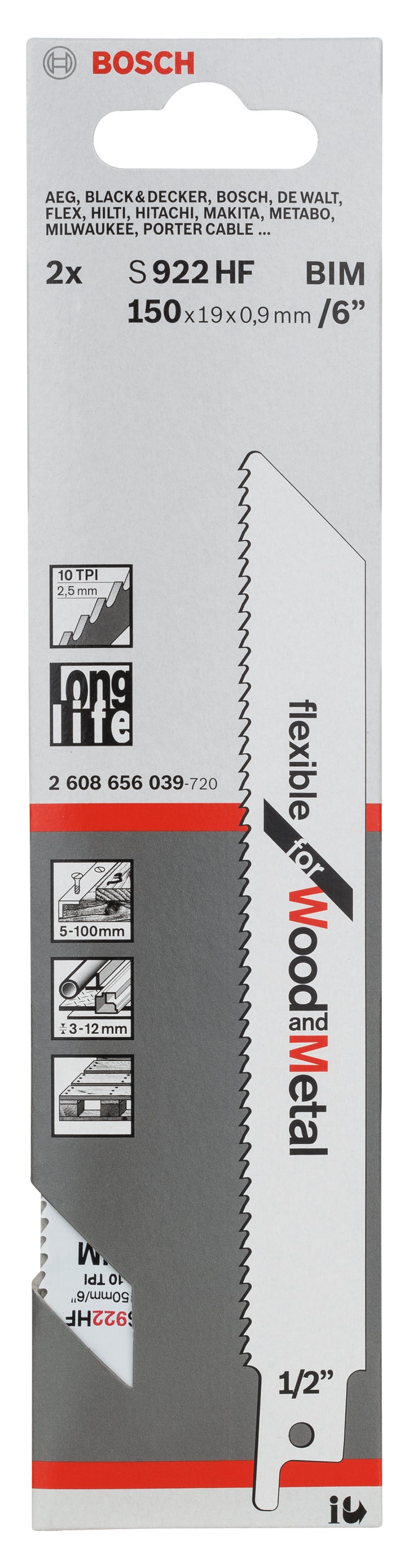 Bosch S922HF BIM Flexible f. Wood+Metal 2Pack