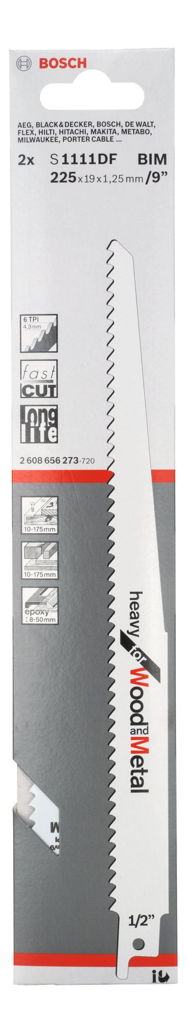 Bosch Reciprocating saw blade S 1111 DF 2pcs