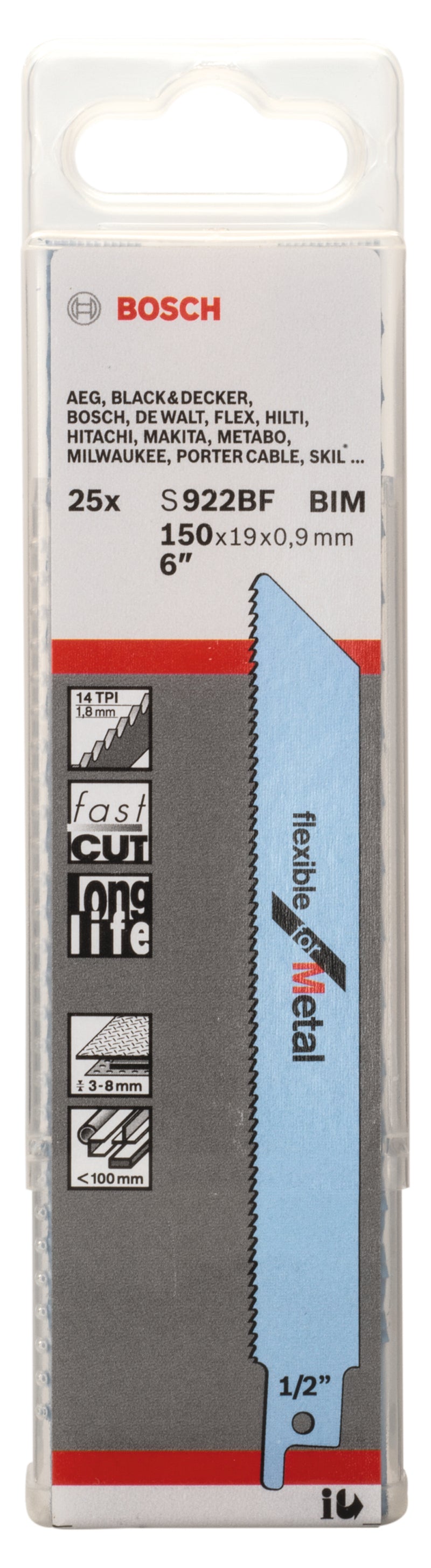 Bosch S922BF BIM Flexible for Metal 25Pack