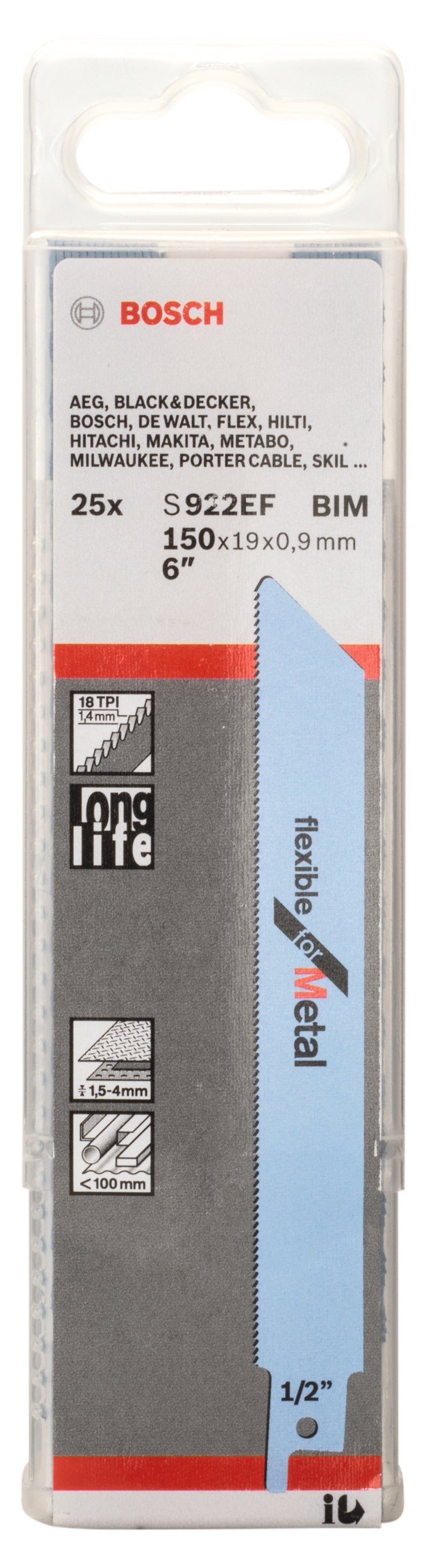 Bosch S922EF BIM Flexible for Metal 25Pack