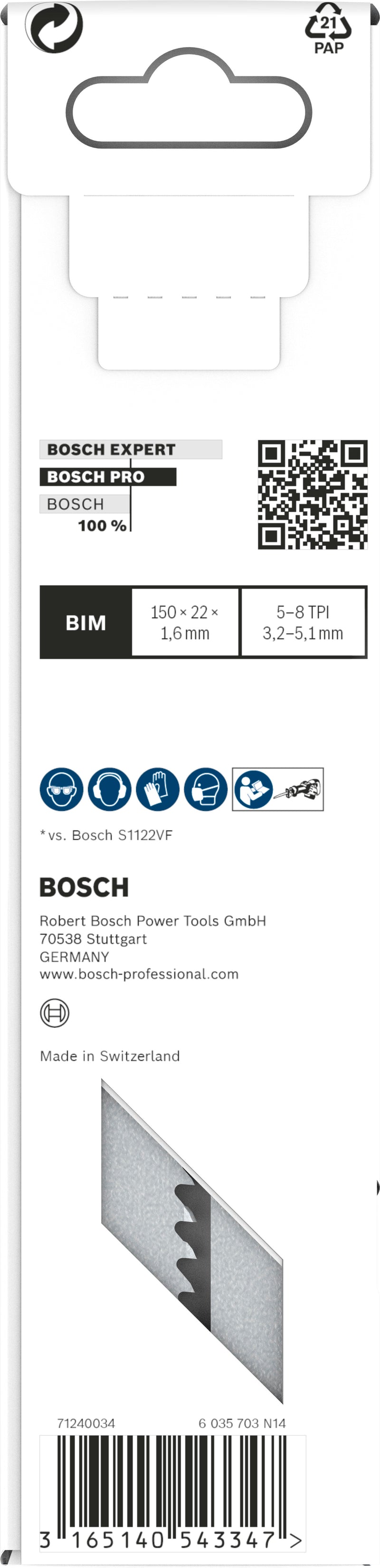 Bosch S610VF BIM Pesado para Madeira+Metal - Embalagem de 5