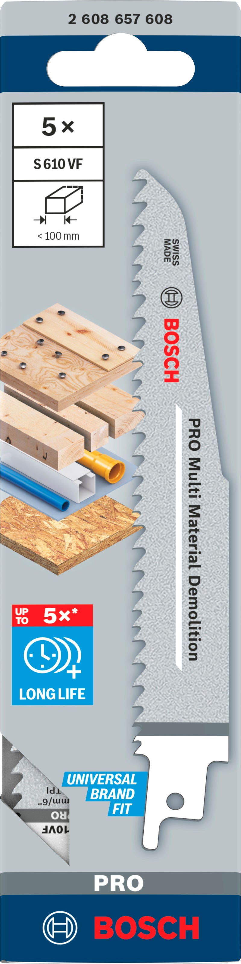 Bosch S610VF BIM Pesado para Madeira+Metal - Embalagem de 5