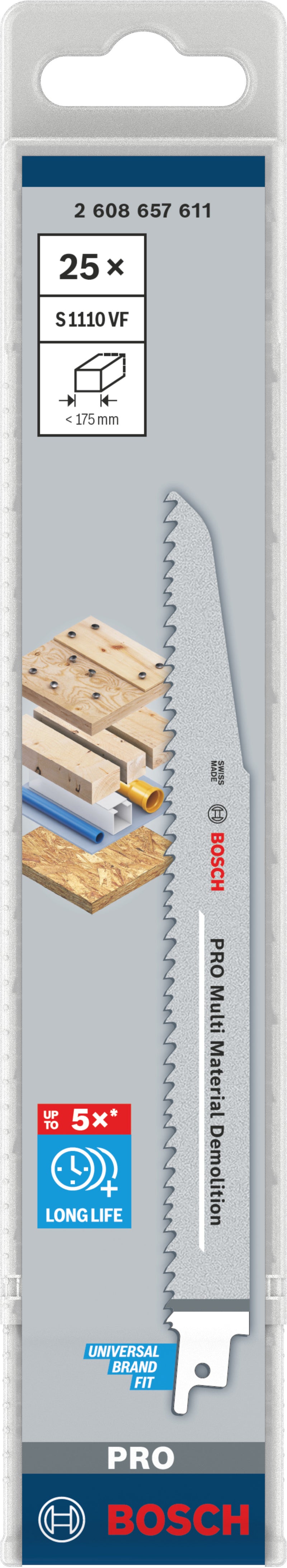 Bosch S1110VF BIM Heavy for Wood+Metal 25Pack